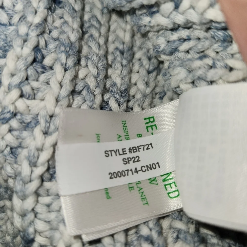 J. Crew Light Blue & White Marled Women's Sweater Size L Warm Lagenlook Comfort
